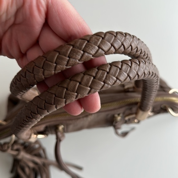 Urban Expressions 15X10 large brown braided tassel purse nwot - Picture 9 of 11